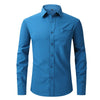 Men's Casual Fashion Classic Basic Business Solid Color Long Sleeved white Shirt Pink Green Red Orange Blue High Quality Shirts