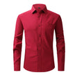 Men's Casual Fashion Classic Basic Business Solid Color Long Sleeved white Shirt Pink Green Red Orange Blue High Quality Shirts