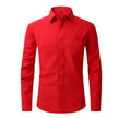 Men's Casual Fashion Classic Basic Business Solid Color Long Sleeved white Shirt Pink Green Red Orange Blue High Quality Shirts
