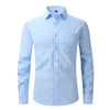 Men's Casual Fashion Classic Basic Business Solid Color Long Sleeved white Shirt Pink Green Red Orange Blue High Quality Shirts