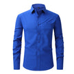 Men's Casual Fashion Classic Basic Business Solid Color Long Sleeved white Shirt Pink Green Red Orange Blue High Quality Shirts