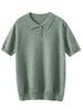 Men's POLO Collar T-shirt 100% Cashmere Short Sleeve Pullover Sweater Spring Summer Comfort Soft Business Cashmere Knitwear Top