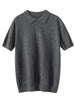 Men's POLO Collar T-shirt 100% Cashmere Short Sleeve Pullover Sweater Spring Summer Comfort Soft Business Cashmere Knitwear Top