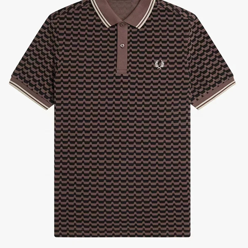 Men's new summer breathable lapel POLO casual T-shirt printed polo shirt
