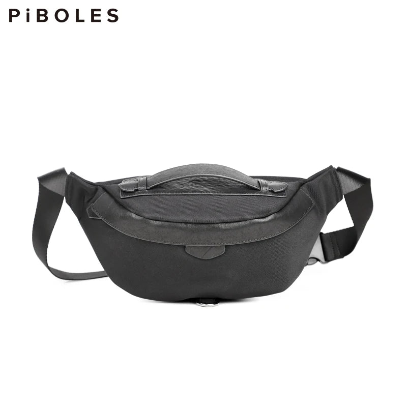 Multifunctional Large Capacity Fanny Pack Waterproof Nylon Chest Bag Cycling Gym Waist Bag Belt Bag Cowhide Chest Shoulder Bags