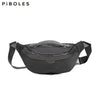 Multifunctional Large Capacity Fanny Pack Waterproof Nylon Chest Bag Cycling Gym Waist Bag Belt Bag Cowhide Chest Shoulder Bags
