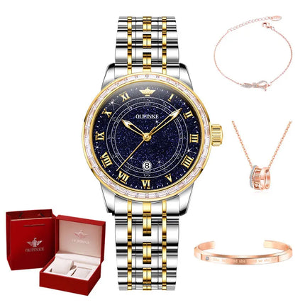 OUPINKE 3203 Starry Sky Women's Watches Swiss Certification Automatic Mechanical Watch Sapphire Mirror TOP Brand Ladies Watches