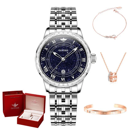 OUPINKE 3203 Starry Sky Women's Watches Swiss Certification Automatic Mechanical Watch Sapphire Mirror TOP Brand Ladies Watches