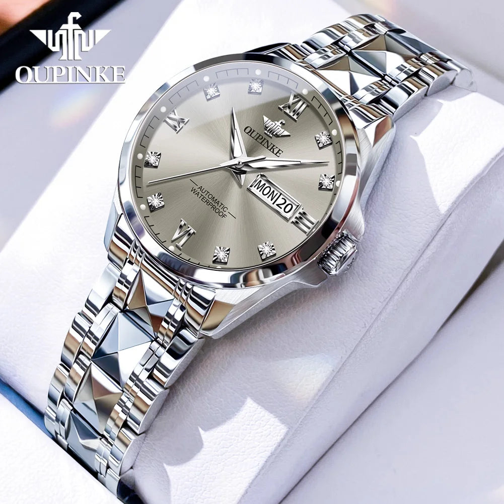 OUPINKE Women's Watches Elegant Luxury Original Automatic Mechanical Wristwatch for Ladies Waterproof Luminous Date Sapphire New