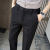 Pantalon Homme 36-28 Summer Ankle Length Slim Fit Business Men Clothes Suit Pants Simple All Match Formal Wear Straight Trousers