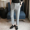 2024 Spring Men's Business Social Set Pants Formal Slim Fit Wedding Pants Men's Fashion Casual Solid Color Versatile Pants