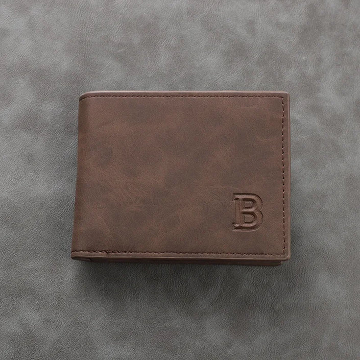 Light Face Soft Leather Mens Horizontal Multifunctional Walle Mens Short Wallet Fashion