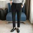 2024 Spring Men's Business Social Set Pants Formal Slim Fit Wedding Pants Men's Fashion Casual Solid Color Versatile Pants