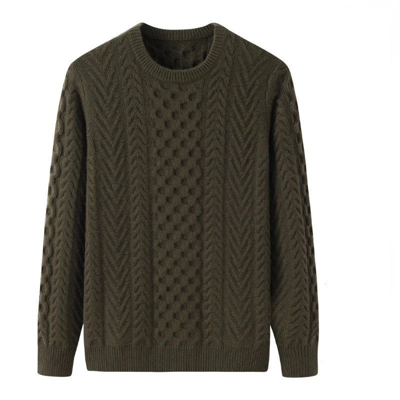 Winter Men Sweater 100% Cashmere Warm Pullover Thick Men Clothing  Smart Casual  Business O-Neck  Computer Knitted