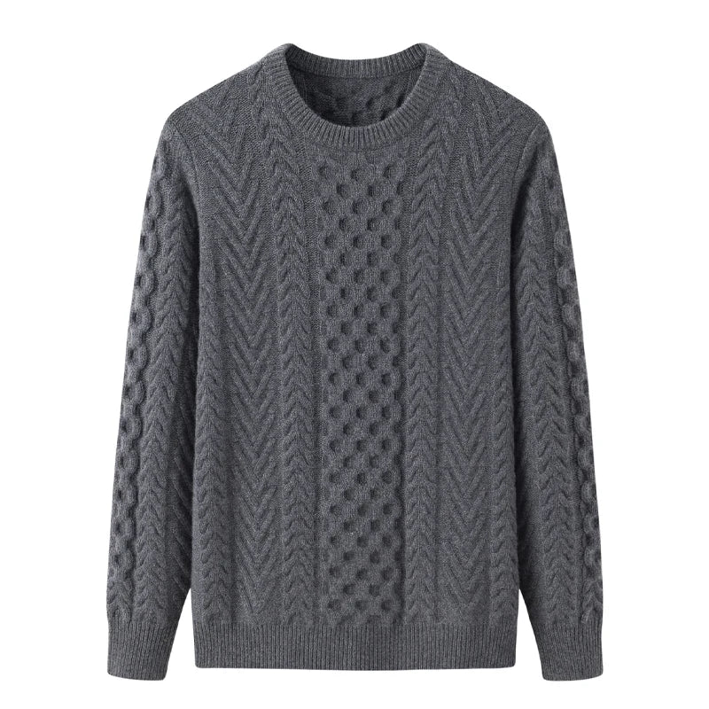 Winter Men Sweater 100% Cashmere Warm Pullover Thick Men Clothing  Smart Casual  Business O-Neck  Computer Knitted
