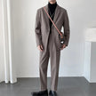 Business Casual Men's Suit Coat Long Sleeve Blazer + Straight Suit Pants Single Button Loose Two-piece Set Autumn Man Set