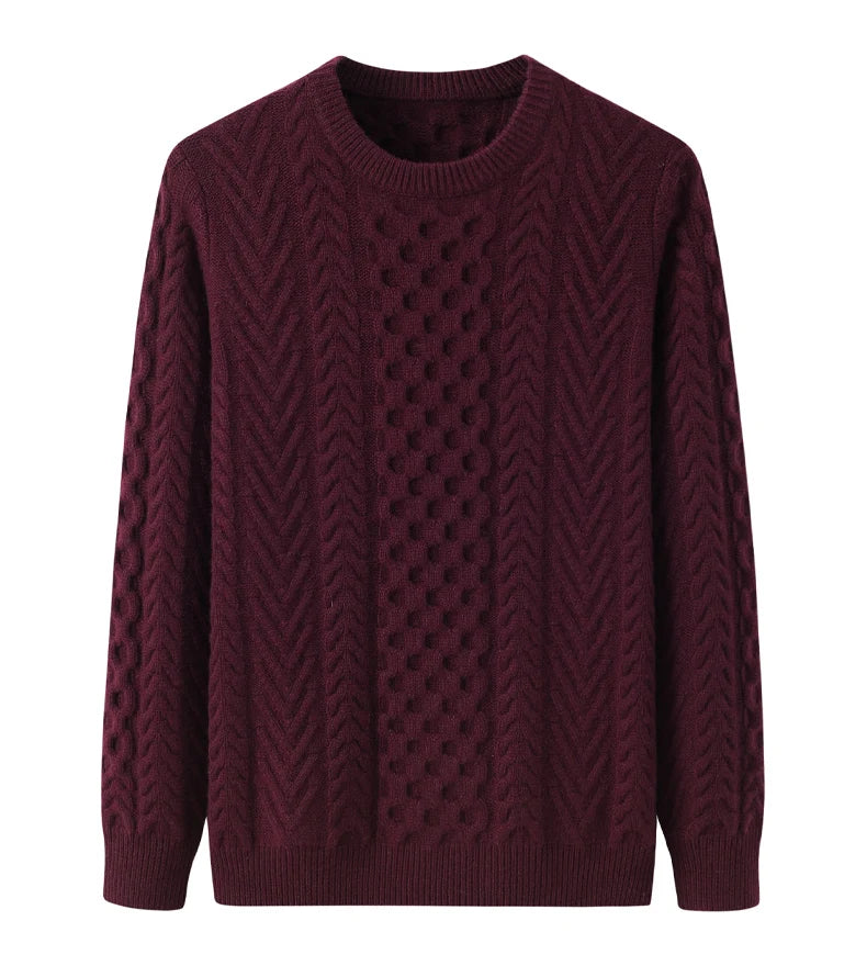 Winter Men Sweater 100% Cashmere Warm Pullover Thick Men Clothing  Smart Casual  Business O-Neck  Computer Knitted