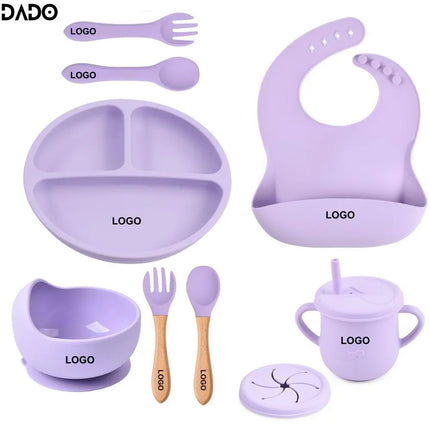 Baby Silicone Dish Feeding Set with Baby's Name Engraved Suction Cute Bowl Divided Plate Rabbit Girl Eating Tableware Kit Custom