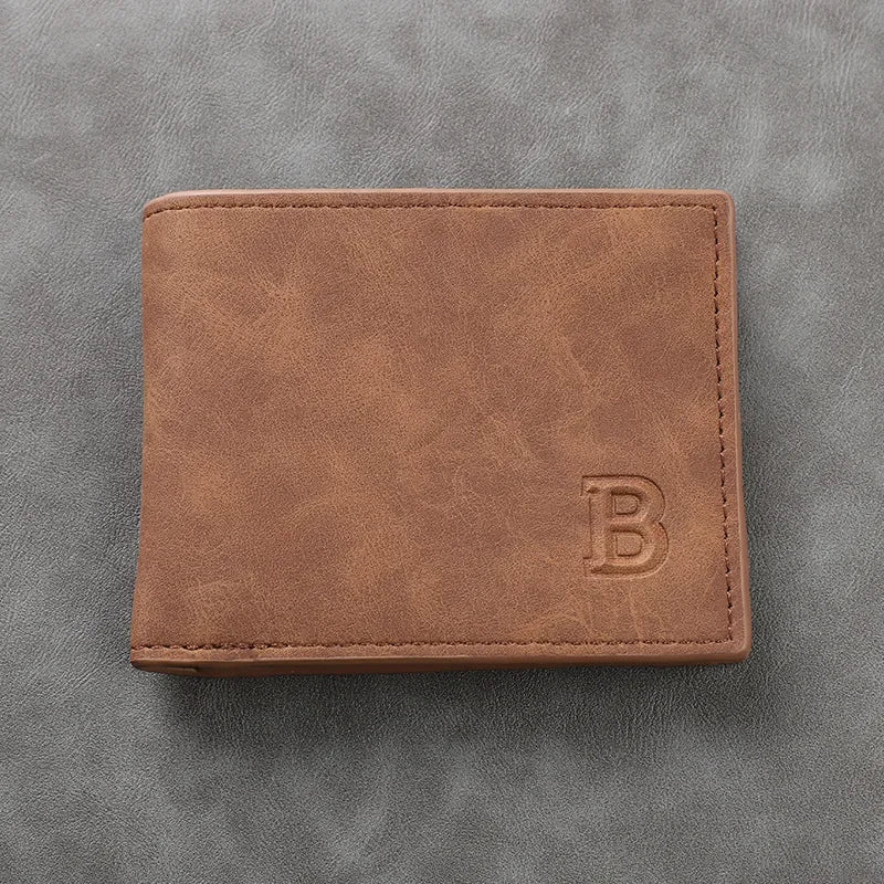 Light Face Soft Leather Mens Horizontal Multifunctional Walle Mens Short Wallet Fashion