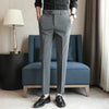 2024 Spring Men's Business Social Set Pants Formal Slim Fit Wedding Pants Men's Fashion Casual Solid Color Versatile Pants
