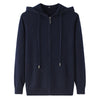Hooded~Cashmere Sweater Men's 100% Pure Cashmere Cardigan Knitted Sweater Coat