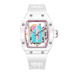 Haofa Ladies Automatic Watch Hollow Colorful Dial Ceramic Bezel Sapphire Waterproof Mechanical Watch Skeleton Women's Watch 1991