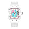 Haofa Ladies Automatic Watch Hollow Colorful Dial Ceramic Bezel Sapphire Waterproof Mechanical Watch Skeleton Women's Watch 1991