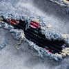 Street Style Fashion Men Jeans Retro Blue Elastic Slim Fit Destroyed Ripped Jeans Men Patches Designer Hip Hop Denim Punk Pants