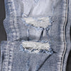 Street Style Fashion Men Jeans Retro Blue Elastic Slim Fit Destroyed Ripped Jeans Men Patches Designer Hip Hop Denim Punk Pants