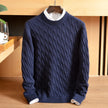 Thicked 100% pure cashmere sweater men  Winter   white bottom Warm Soft Navy Gray sweater loose thickened sweater