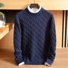 Thicked 100% pure cashmere sweater men  Winter   white bottom Warm Soft Navy Gray sweater loose thickened sweater