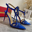 Top Quality Womens High Heels Luxury Fashion Ladies Crystal Glisten Red Sole Shoes Classic Retro Designer 0-12cm High heel