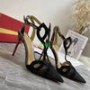 Top Quality Womens High Heels Luxury Fashion Ladies Crystal Glisten Red Sole Shoes Classic Retro Designer 0-12cm High heel