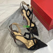 Top Quality Womens High Heels Luxury Fashion Ladies Crystal Glisten Red Sole Shoes Classic Retro Designer 0-12cm High heel