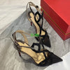 Top Quality Womens High Heels Luxury Fashion Ladies Crystal Glisten Red Sole Shoes Classic Retro Designer 0-12cm High heel