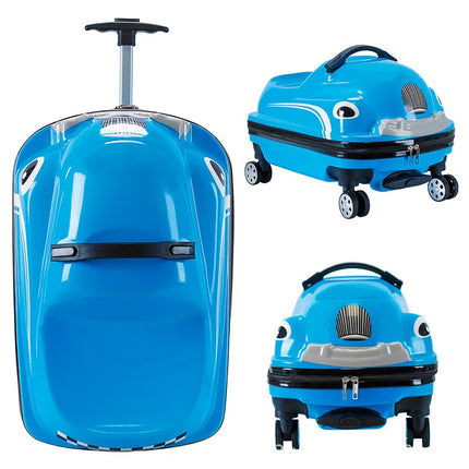 New16 Inch Sitable Kids Trolley Luggage Cartoon Cute Travel Child Car Suitcase Zipper Boarding Case For Boys Girl Free Shipping