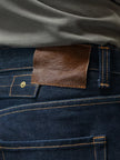 Waist Men's Jeans Middle 23OZ Heavy Weight Selvedged Denim Bukleback Straight Jeans Amekaji Cowboy Motorcycle Cargo Pants