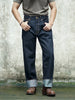 Waist Men's Jeans Middle 23OZ Heavy Weight Selvedged Denim Bukleback Straight Jeans Amekaji Cowboy Motorcycle Cargo Pants