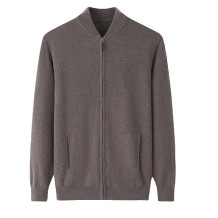 Winter Men Sweater 100% Cashmere Warm Cardigan Smart Casual Cashmere Business Zipper Computer Knitted  Men Winter Jacket