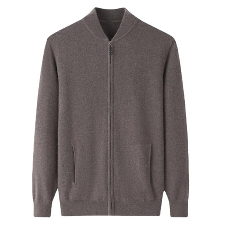 Winter Men Sweater 100% Cashmere Warm Cardigan Smart Casual Cashmere Business Zipper Computer Knitted  Men Winter Jacket
