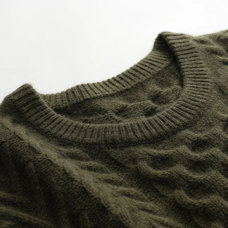 Winter Men Sweater 100% Cashmere Warm Pullover Thick Men Clothing  Smart Casual  Business O-Neck  Computer Knitted