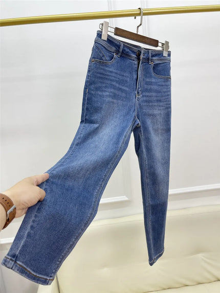 Women's Casual Jeans Cotton Stretch Small Pants full-Length Denim Trousers High Quality 24