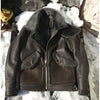 leather 100% genuine fur coat men jacket