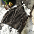 leather 100% genuine fur coat men jacket