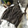 leather 100% genuine fur coat men jacket