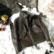 leather 100% genuine fur coat men jacket
