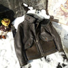 leather 100% genuine fur coat men jacket