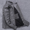 shipping.Man cool Free motor cowhide Jacket,men's genuine Leather slim biker coat.cool punk skull jackets,vintage leather jacket